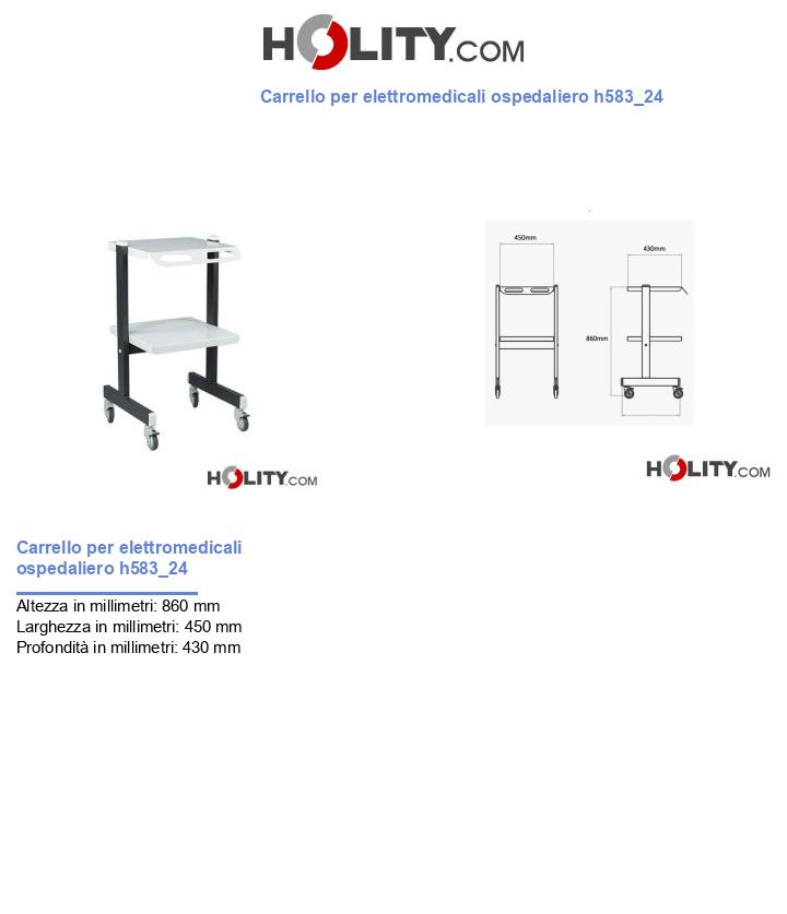 Carrello per elettromedicali ospedaliero h583_24