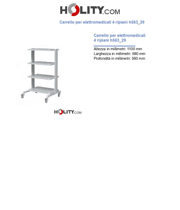 Carrello per elettromedicali 4 ripiani h583_29