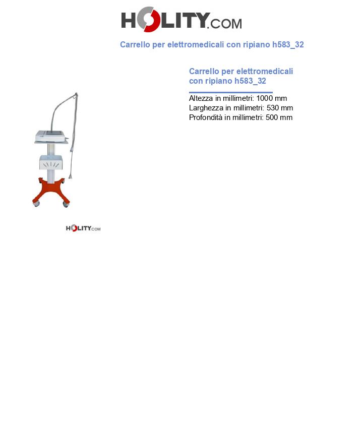 Carrello per elettromedicali con ripiano h583_32
