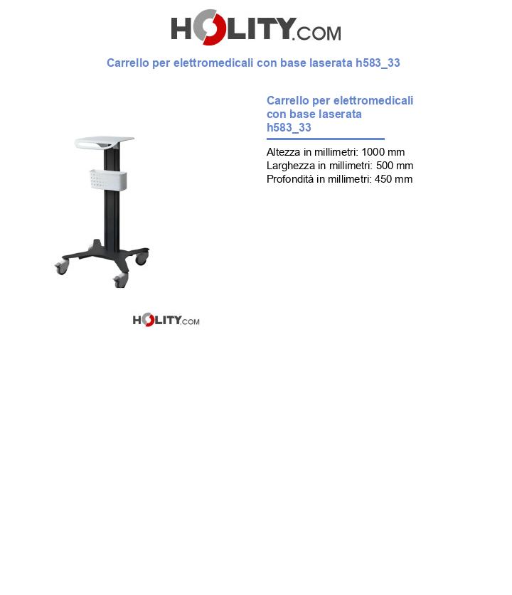 Carrello per elettromedicali con base laserata h583_33