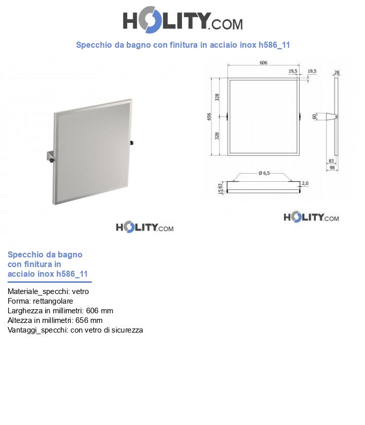 Specchio da bagno con finitura in acciaio inox h586_11