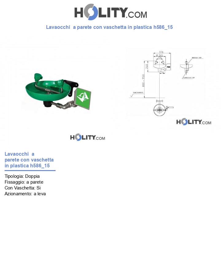 Lavaocchi a parete con vaschetta in plastica h586_15