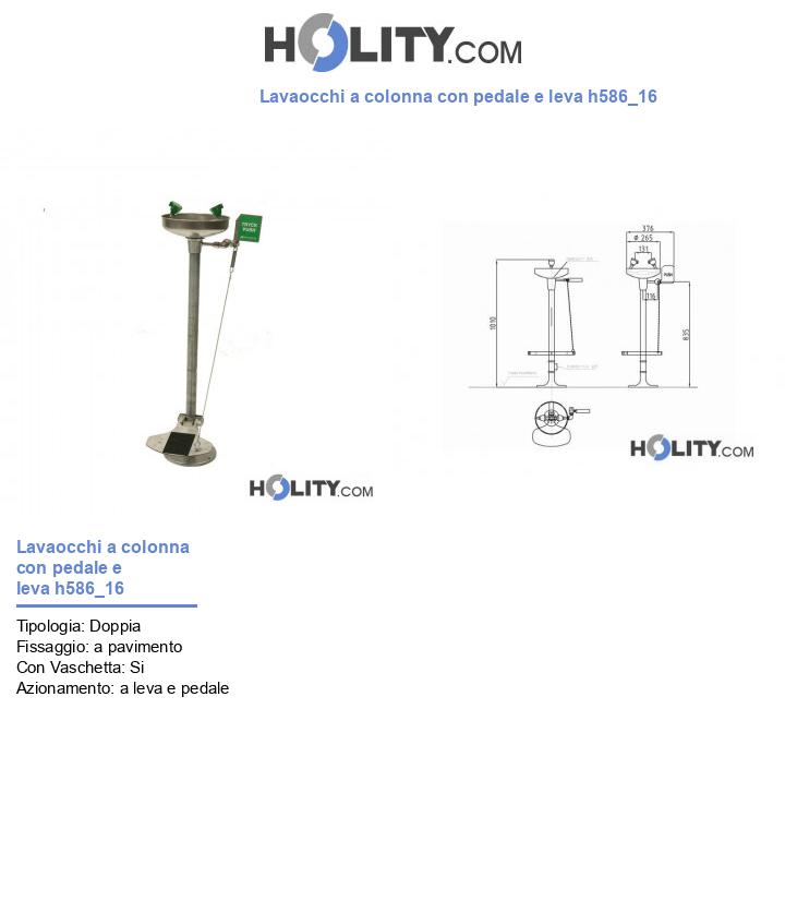Lavaocchi a colonna con pedale e leva h586_16
