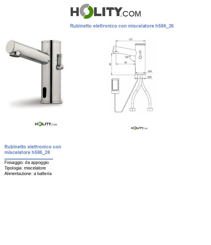 Rubinetto elettronico con miscelatore h586_26