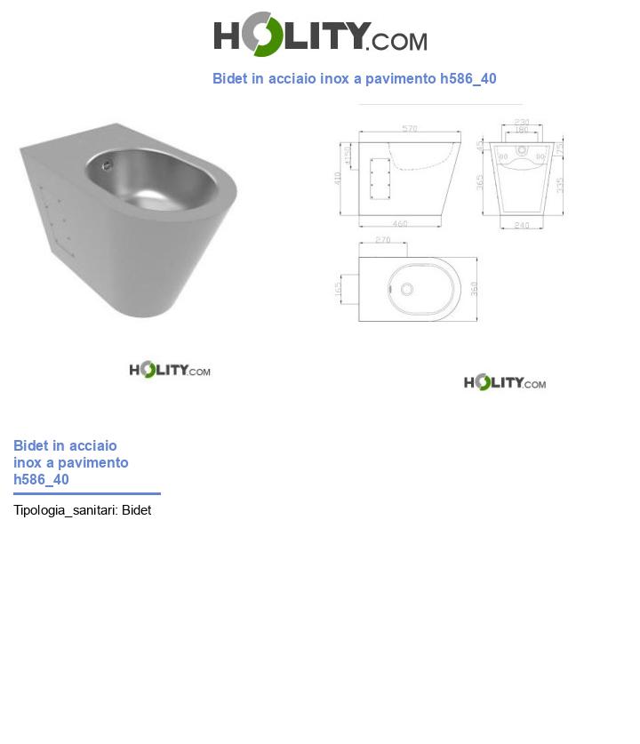 Bidet in acciaio inox a pavimento h586_40