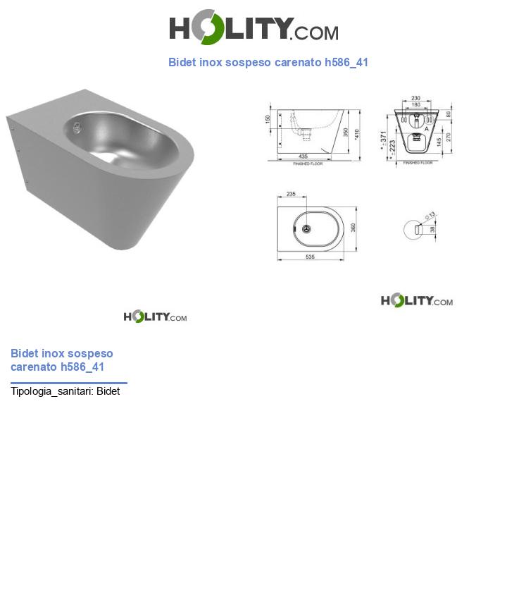 Bidet inox sospeso carenato h586_41