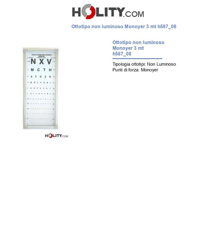 Ottotipo non luminoso Monoyer 3 mt h587_08