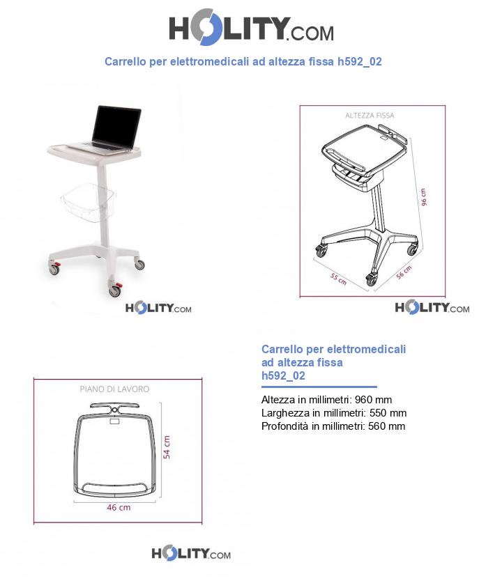 Carrello per elettromedicali ad altezza fissa h592_02