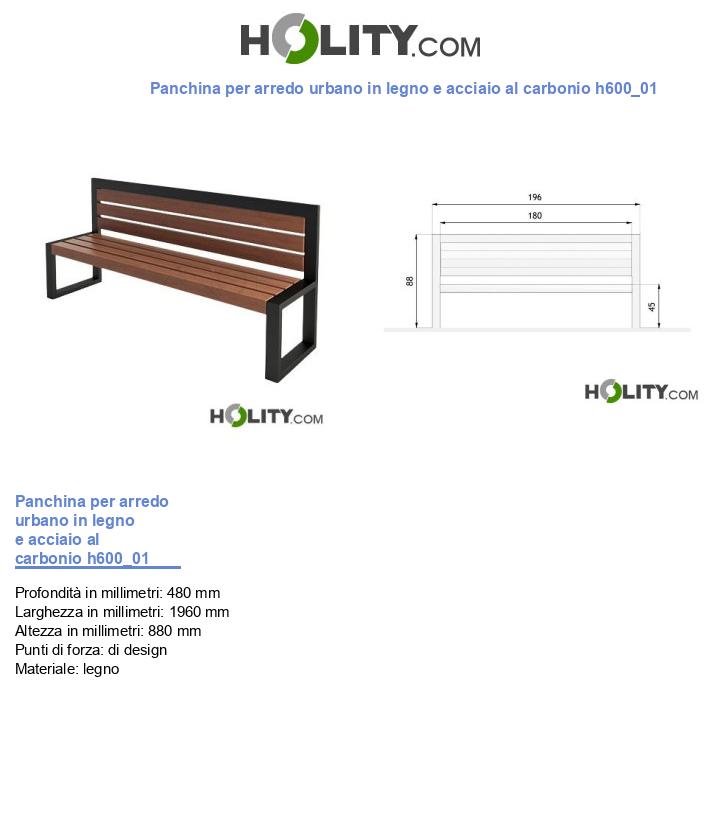 Panchina per arredo urbano in legno e acciaio al carbonio h600_01