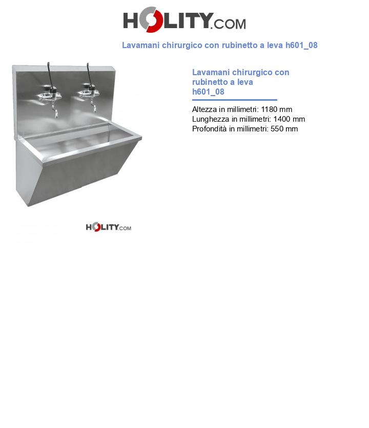 Lavamani chirurgico con rubinetto a leva h601_08