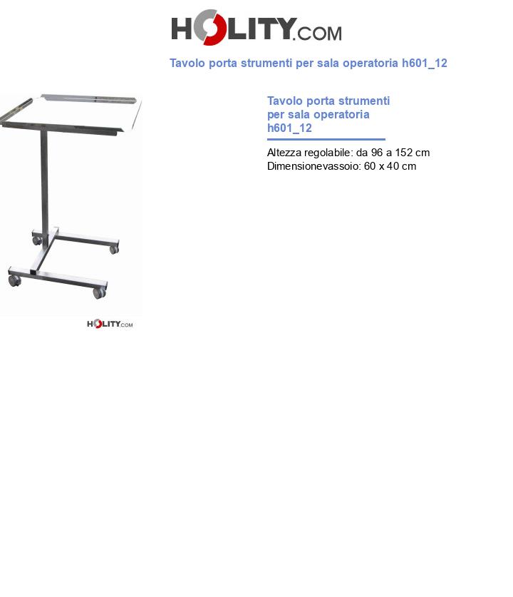 Tavolo porta strumenti per sala operatoria h601_12