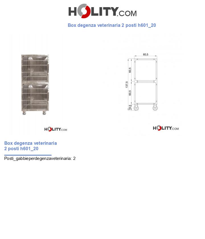 Box degenza veterinaria 2 posti h601_20
