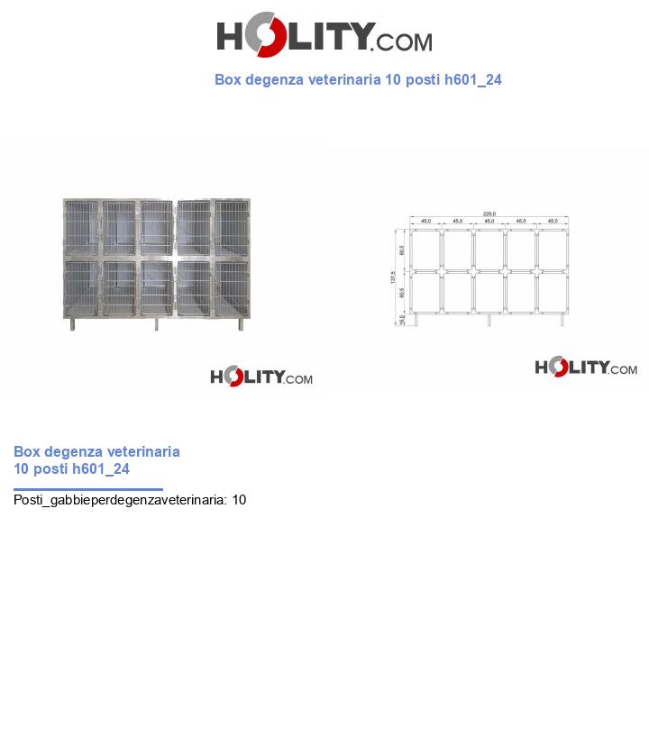 Box degenza veterinaria 10 posti h601_24