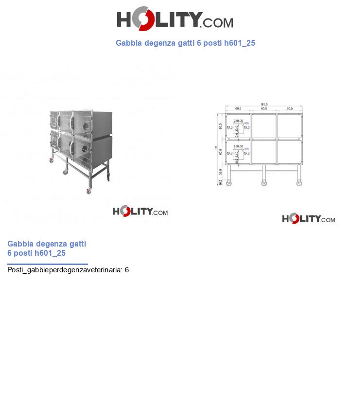 Gabbia degenza gatti 6 posti h601_25