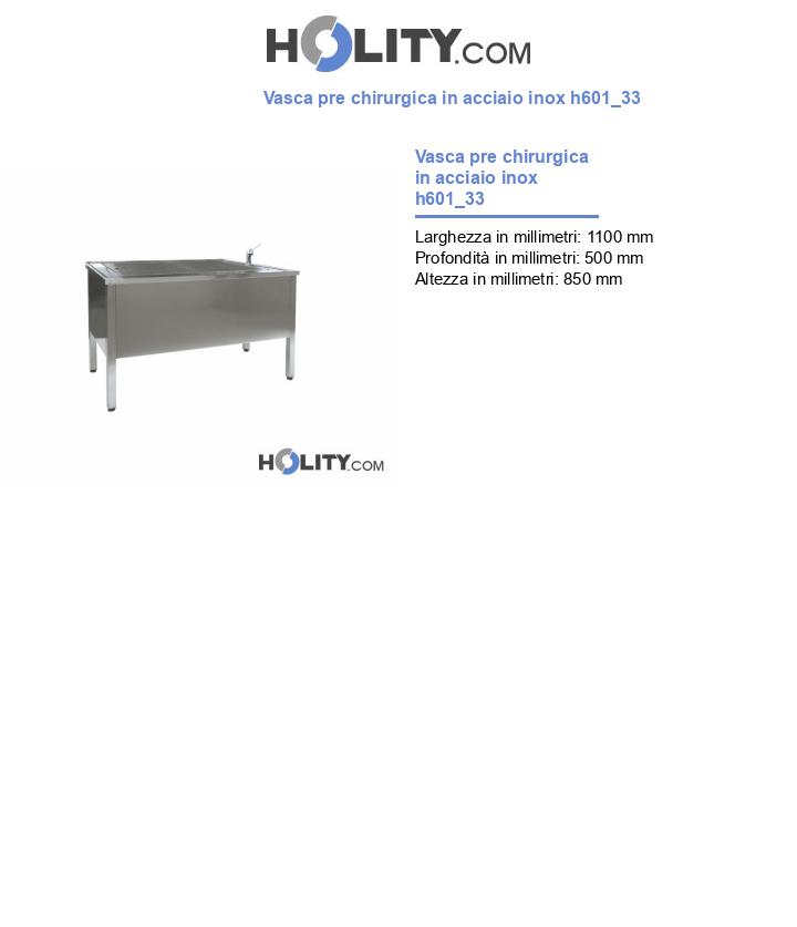 Vasca pre chirurgica in acciaio inox h601_33