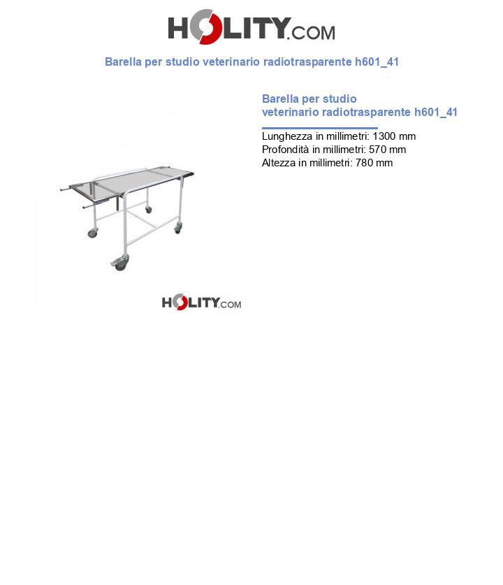 Barella per studio veterinario radiotrasparente h601_41