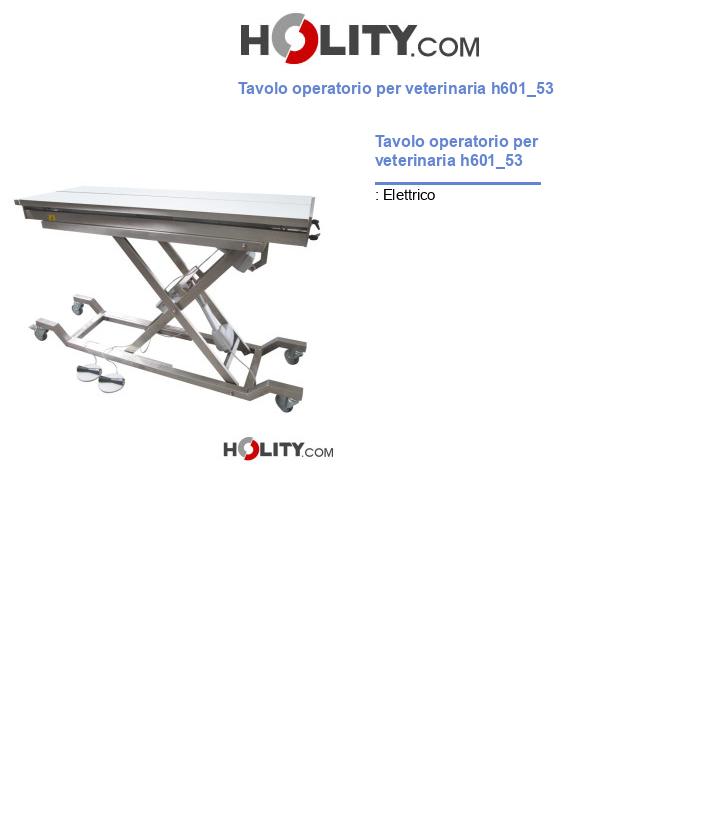 Tavolo operatorio per veterinaria h601_53