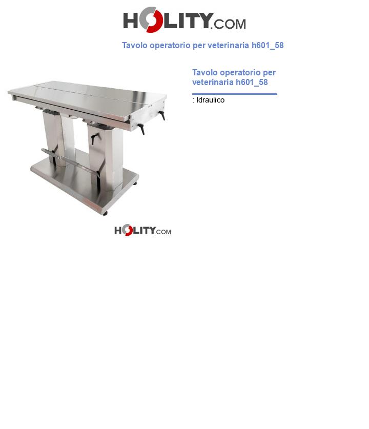 Tavolo operatorio per veterinaria h601_58