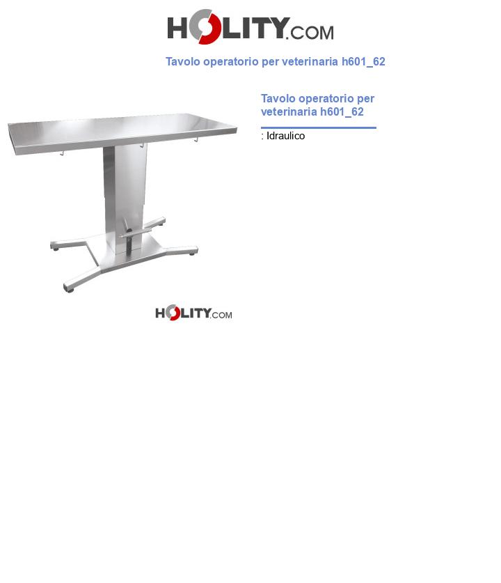Tavolo operatorio per veterinaria h601_62