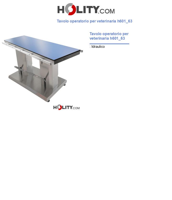 Tavolo operatorio per veterinaria h601_63