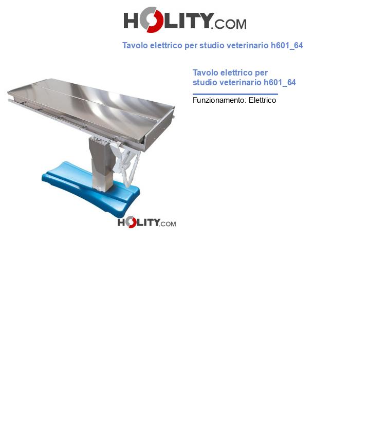 Tavolo elettrico per studio veterinario h601_64