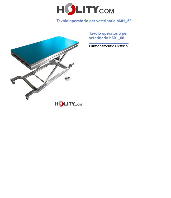 Tavolo operatorio per veterinaria h601_68