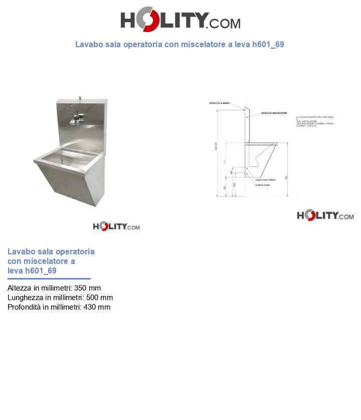 Lavabo sala operatoria con miscelatore a leva h601_69