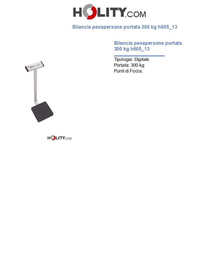 Bilancia pesapersone portata 300 kg h605_13