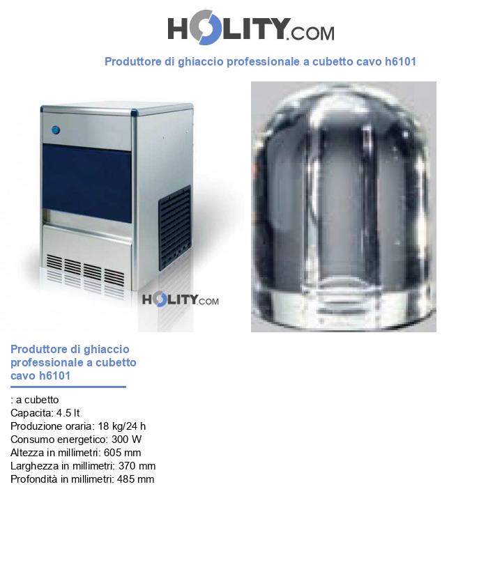 Produttore di ghiaccio professionale a cubetto cavo h6101