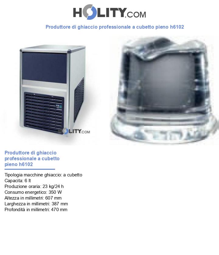 Produttore di ghiaccio professionale a cubetto pieno h6102