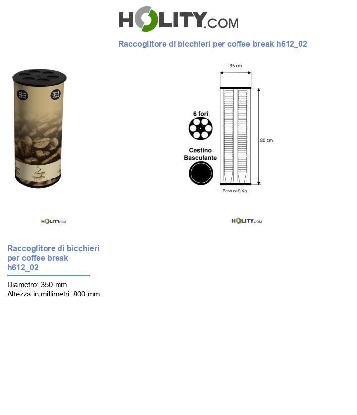 Raccoglitore di bicchieri per coffee break h612_02