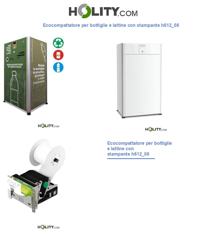 Ecocompattatore per bottiglie e lattine con stampante h612_08