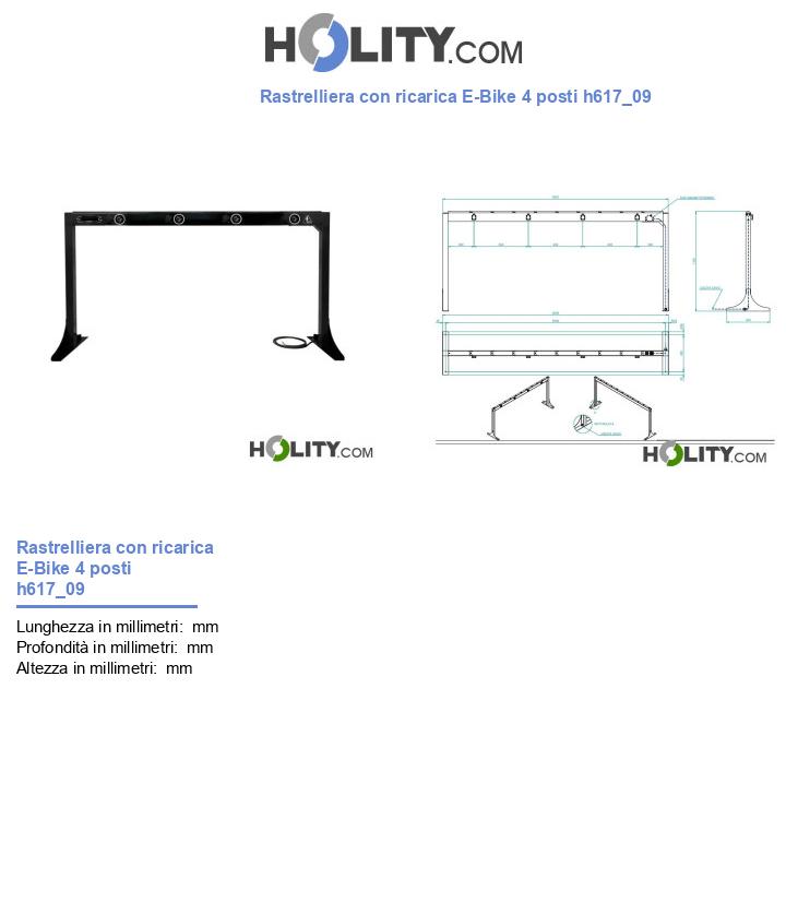 Rastrelliera con ricarica E-Bike 4 posti h617_09
