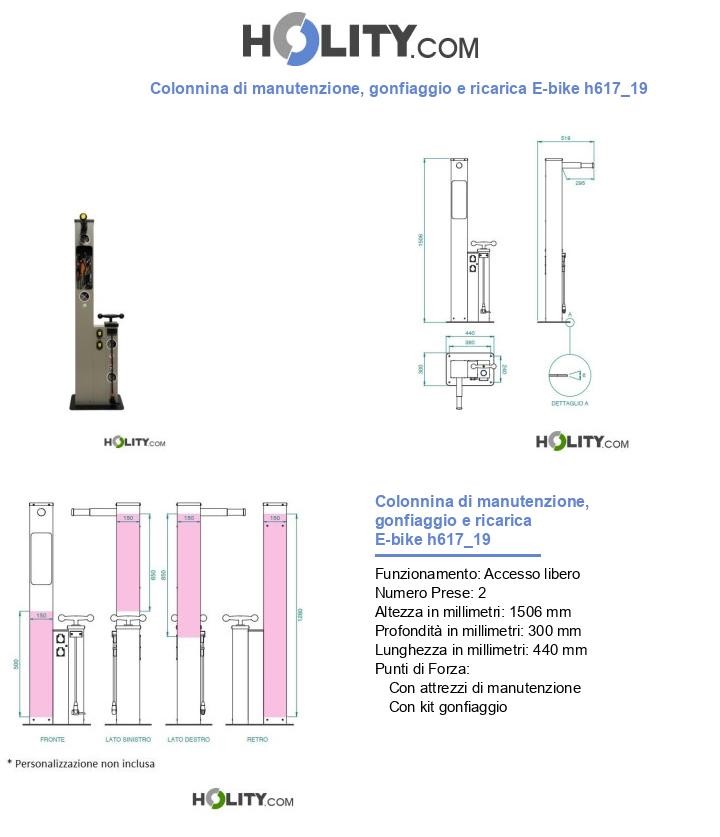 Colonnina di manutenzione, gonfiaggio e ricarica E-bike h617_19