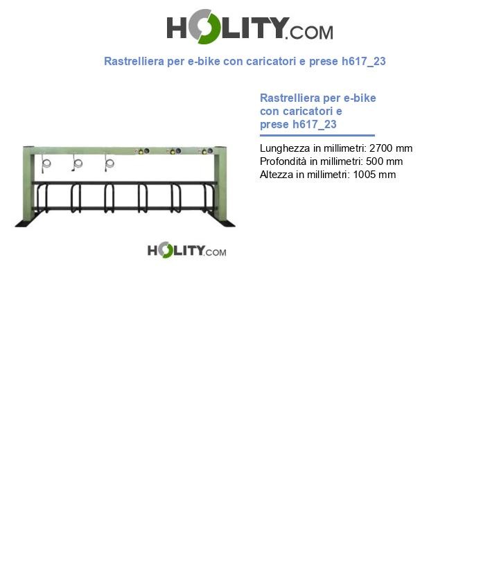 Rastrelliera per e-bike con caricatori e prese h617_23