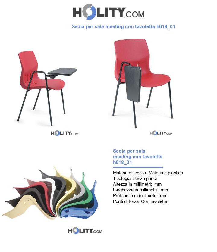 Sedia per sala meeting con tavoletta h618_01
