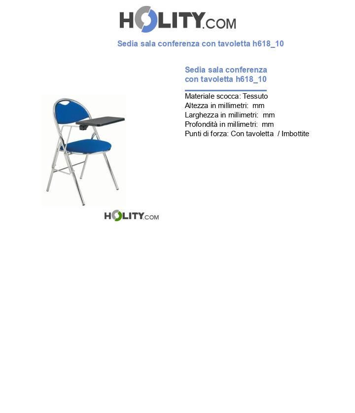 Sedia sala conferenza con tavoletta h618_10