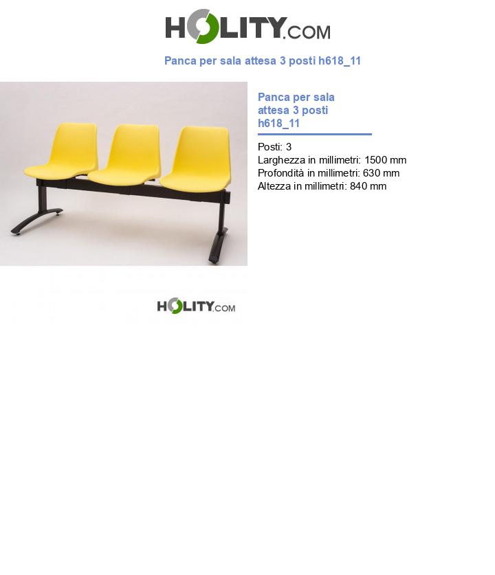 Panca per sala attesa 3 posti h618_11