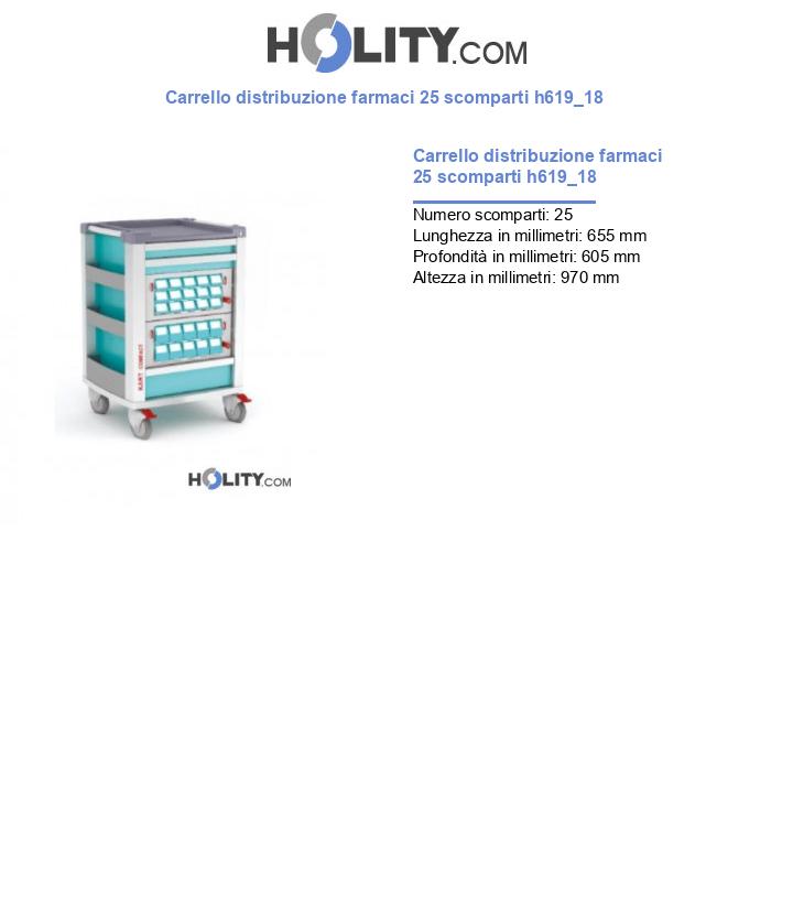 Carrello distribuzione farmaci 25 scomparti h619_18