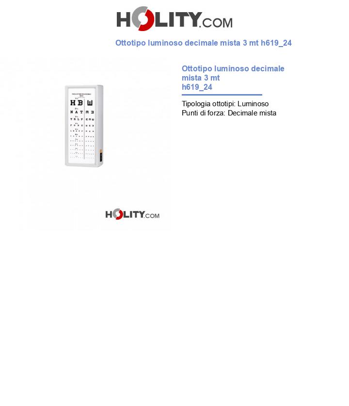 Ottotipo luminoso decimale mista 3 mt h619_24