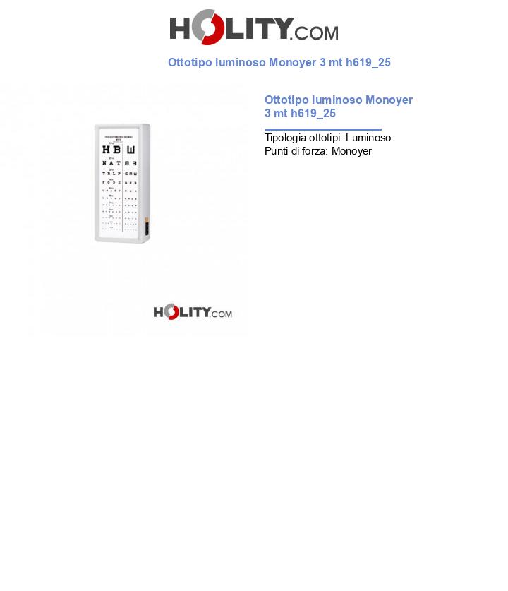 Ottotipo luminoso Monoyer 3 mt h619_25