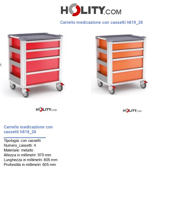 Carrello medicazione con cassetti h619_28