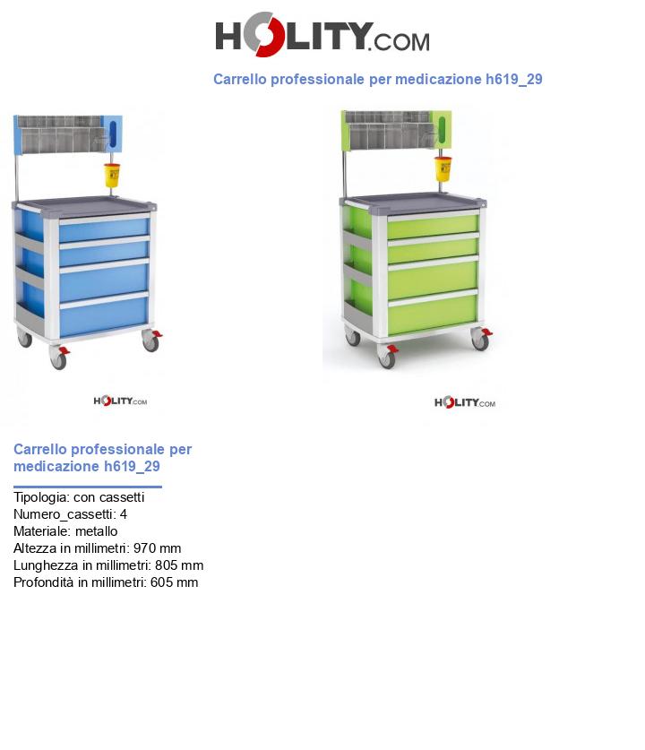 Carrello professionale per medicazione h619_29