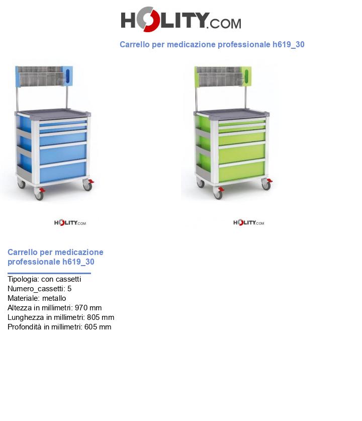 Carrello per medicazione professionale h619_30