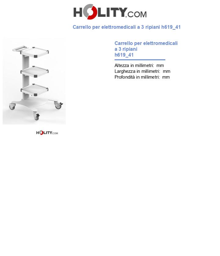 Carrello per elettromedicali a 3 ripiani h619_41