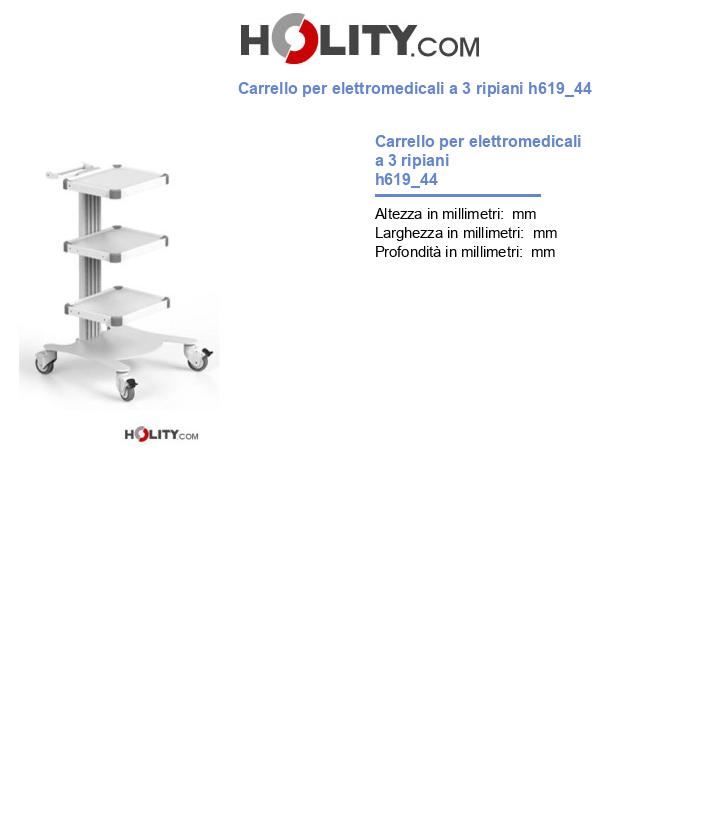 Carrello per elettromedicali a 3 ripiani h619_44