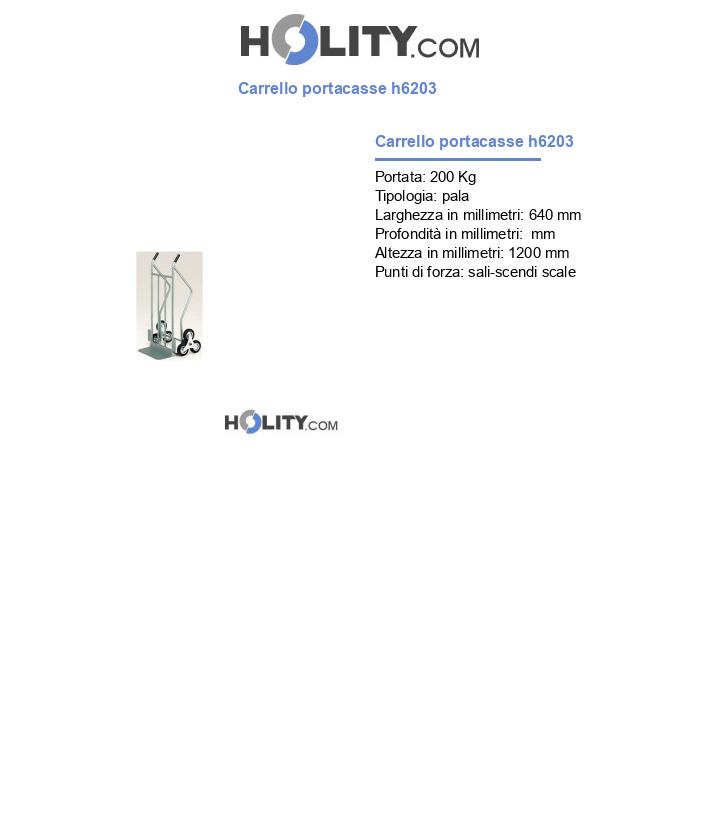 Carrello portacasse h6203
