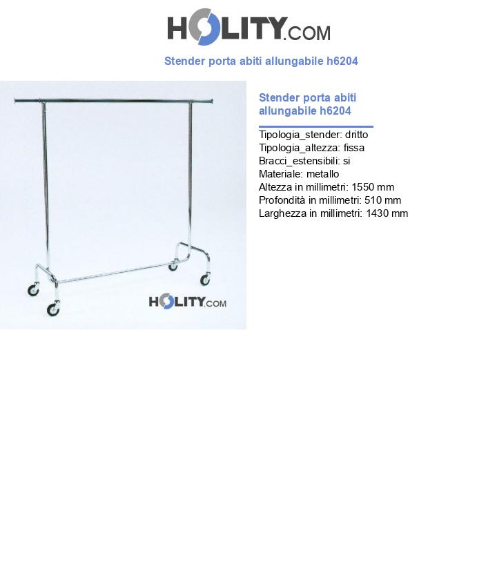 Stender porta abiti allungabile h6204