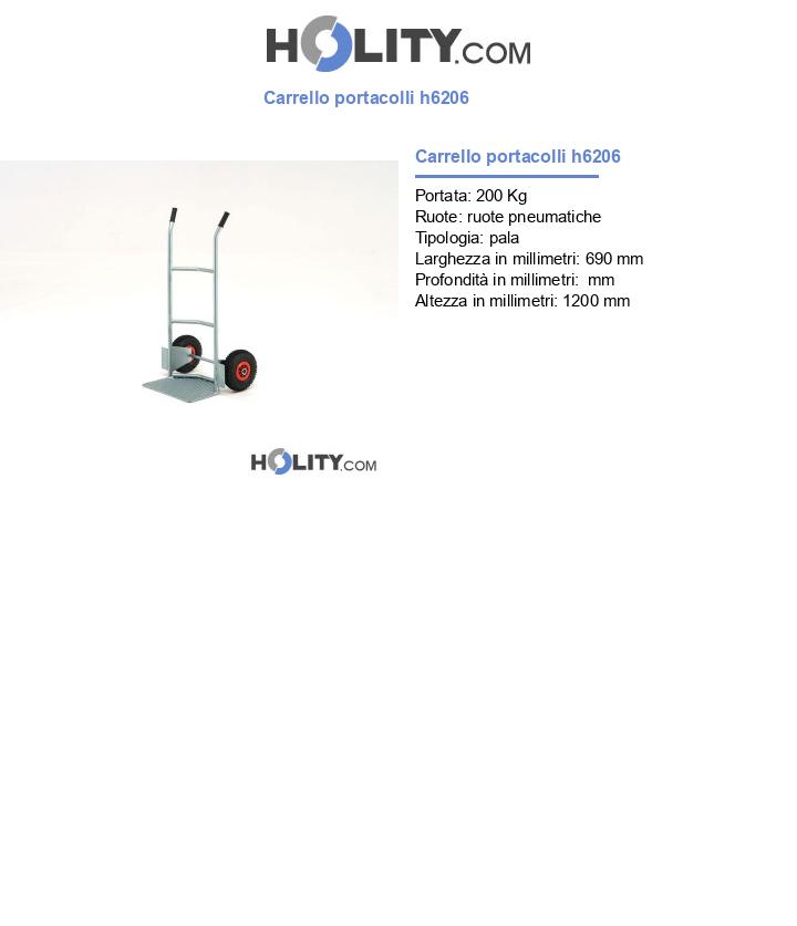 Carrello portacolli h6206