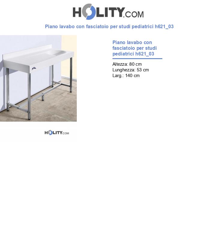 Piano lavabo con fasciatoio per studi pediatrici h621_03